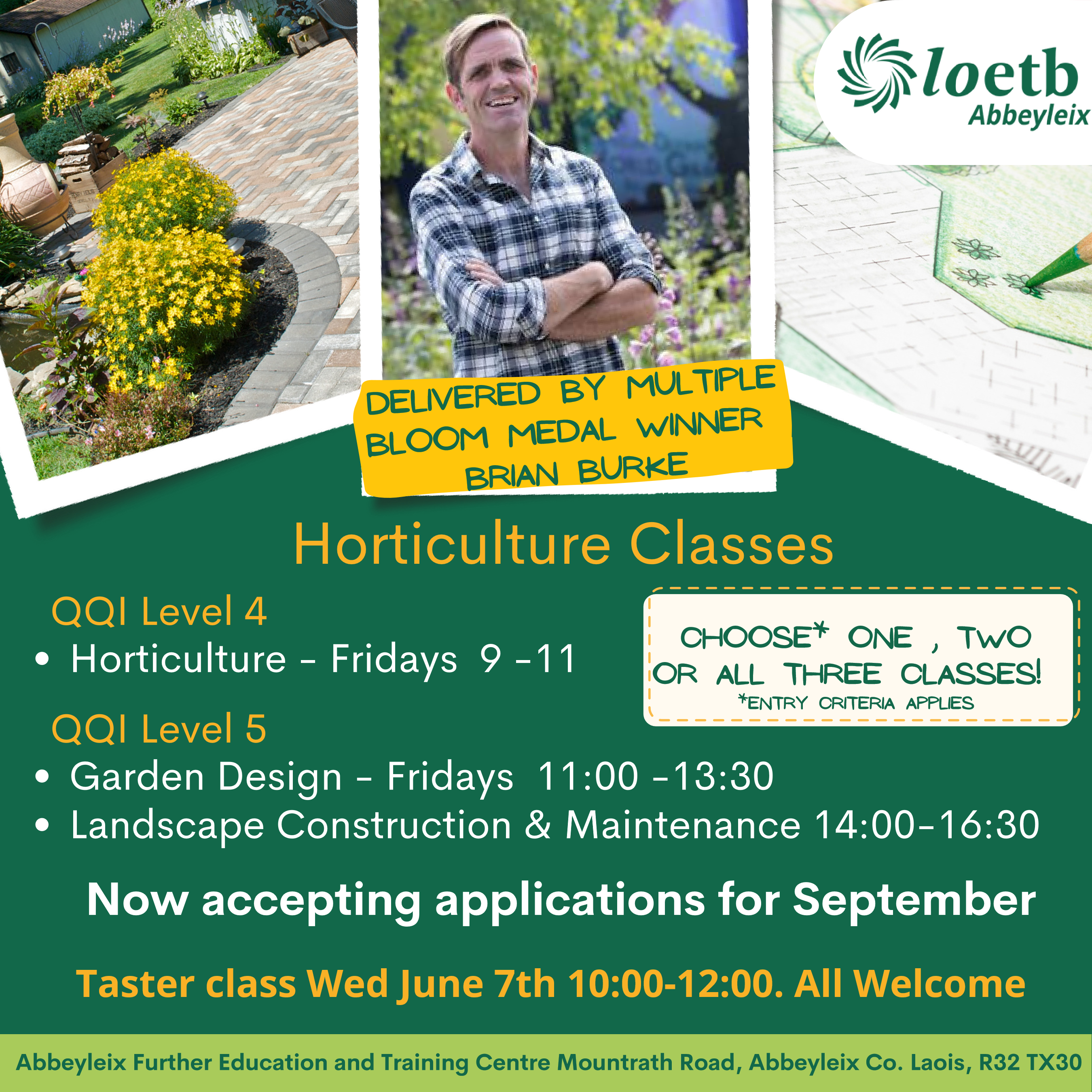 You are currently viewing Free Taster Day for New Horticultural Courses with Brian Burke
